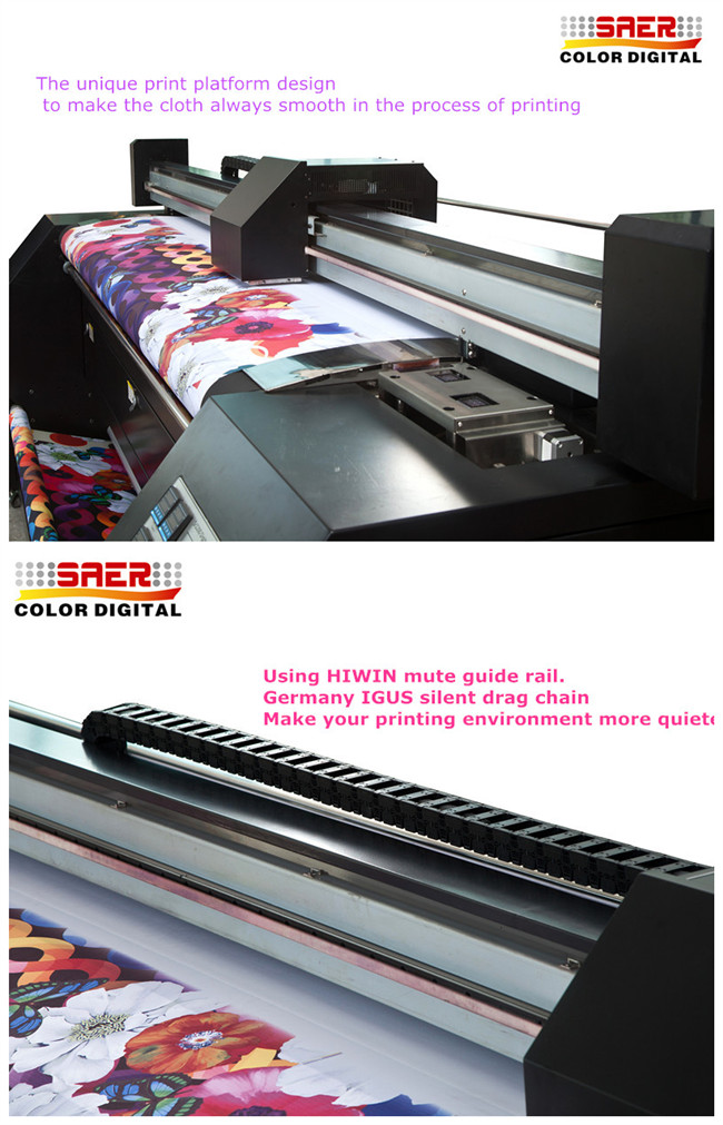 직접 인쇄하는 직물을 위한 DX7 인쇄 머리 디지털 방식으로 깃발 인쇄 기계 2.2m 인쇄 폭 0
