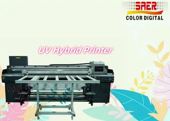 SAER 1.8M 롤 투 롤 & 플래트베드 디지털 UV 하이브리드 프린터 CMYKW 라크