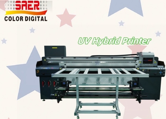 UV 프린터 큰 포맷 1.8m 하이브리드 UV 롤 로 롤 및 플래트 베드 모두 - 한 프린터