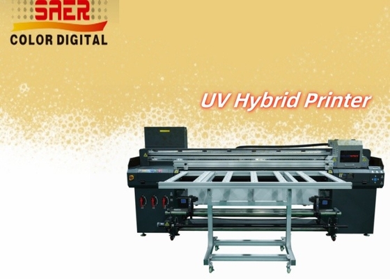 다른 재료의 하이브리드 UV 프린터 PVC / 부드러운 필름 / 가죽 인쇄 방수 스크래치 저항성 1.8m UV 프린터