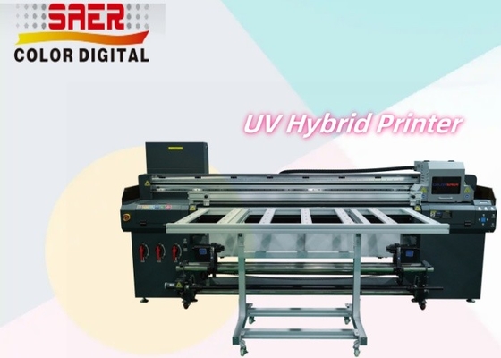 다른 재료의 하이브리드 UV 프린터 PVC / 부드러운 필름 / 가죽 인쇄 방수 스크래치 저항성 1.8m UV 프린터
