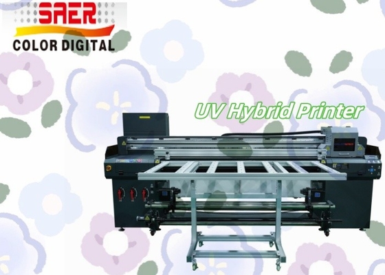 SAER 1.8M 롤 투 롤 & 플래트베드 디지털 UV 하이브리드 프린터 CMYKW 라크