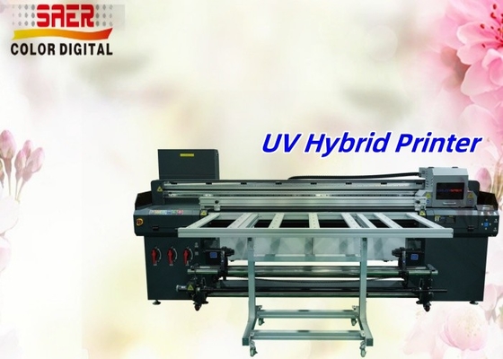 액릴 잉크 CMYK 1.8m 롤 투 롤 및 평면 UV 하이브리드 프린터
