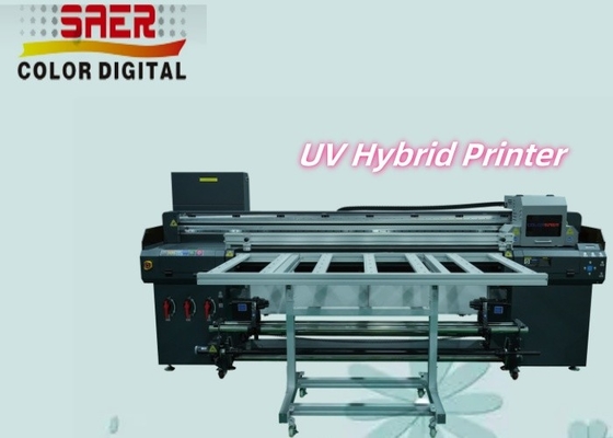 액릴 잉크 CMYK 1.8m 롤 투 롤 및 평면 UV 하이브리드 프린터