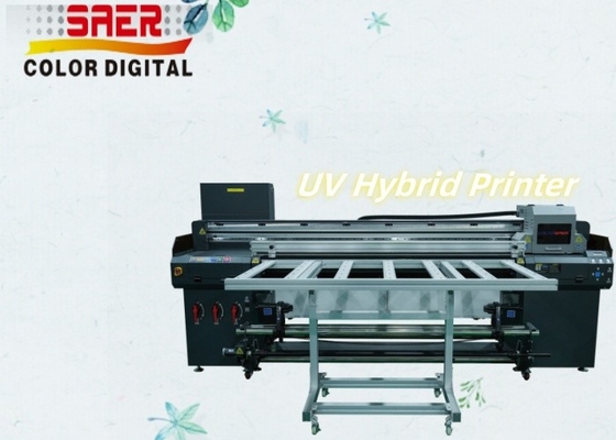 1.8m 와이드 포맷 잉크 CMYKW 목재 비닐 롤 스티커 카드보드 UV 하이브리드 프린터