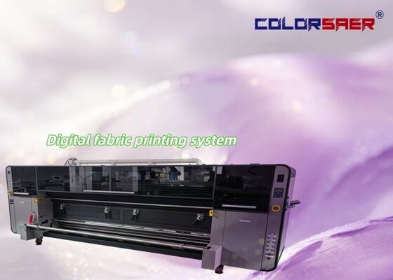 CMYK 4색 직물 프린터 SAER CSR3200 4KJ4B-QL 프린트 헤드와 큰 크기의 잉크젯 섬유 인쇄 시스템